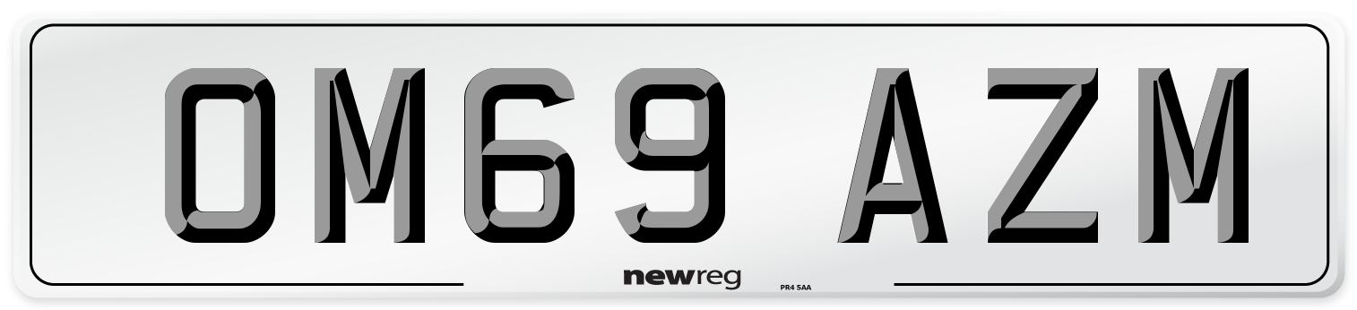OM69 AZM Number Plate from New Reg